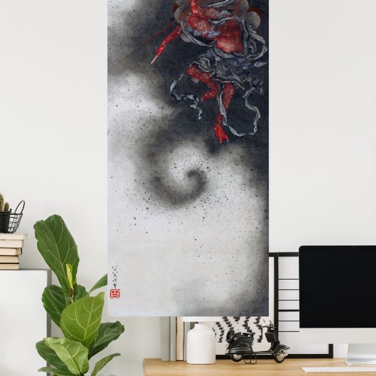 Thunder God, Hokusai Poster (Thuiskantoor)