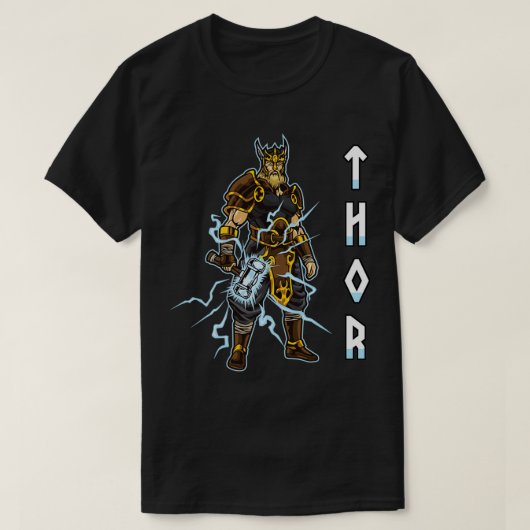 Thunder God Thor Norse Mythology Viking Warrior T-shirt (Design voorkant)