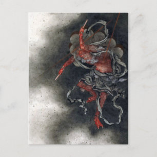 "Thunder God" van Hokusai Briefkaart