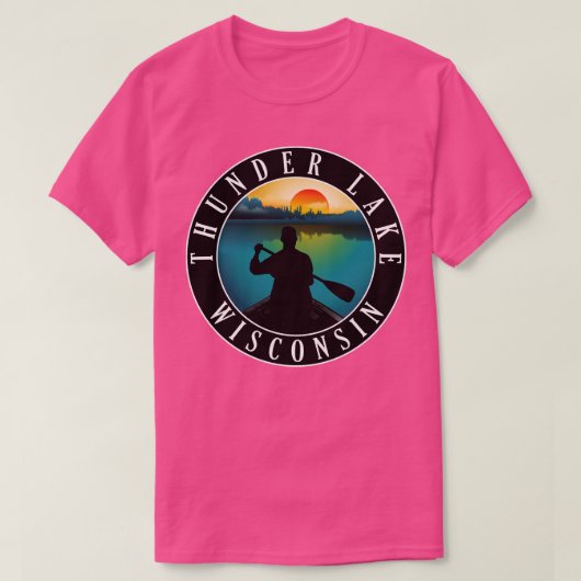 Thunder Lake Wisconsin kanoën T-shirt (Design voorkant)