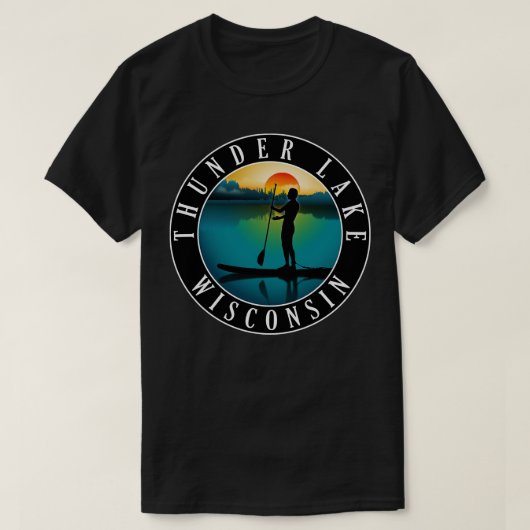 Thunder Lake Wisconsin Paddleboarding T-shirt (Design voorkant)