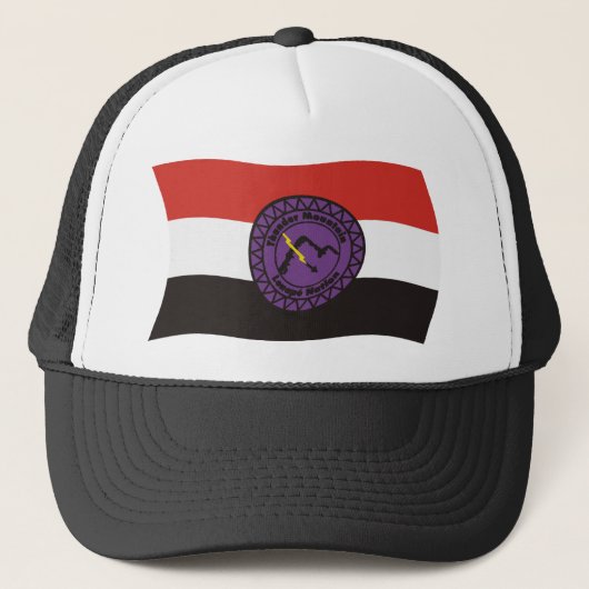 Thunder Mountain Lenape Nation Vlag Hoed Trucker Pet (Voorkant)