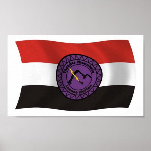 Thunder Mountain Lenape Nation Vlag Poster Print (Voorkant)