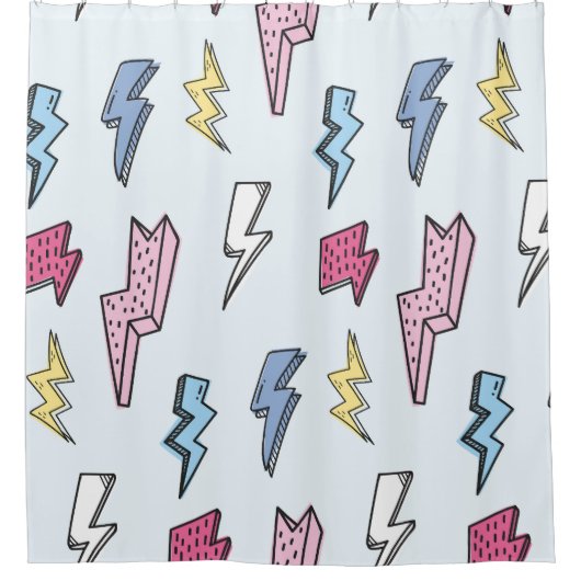 Thunder Naadloze Illustratie Douchegordijn (Voorkant)