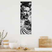 Thunder Road Droomlandschap in Noir Poster (Keuken)