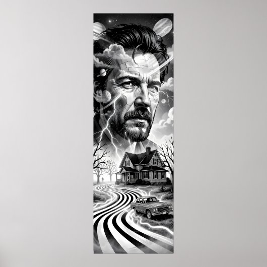 Thunder Road Droomlandschap in Noir Poster (Voorkant)