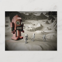 Thunder Robot en Speelgoed Spacemen Retro Styled P Briefkaart