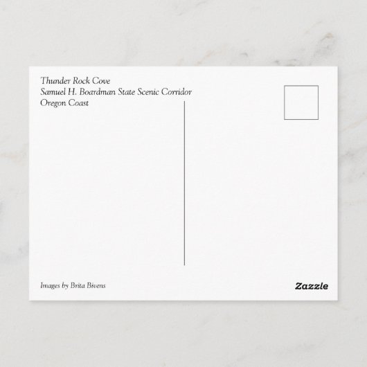 Thunder Rock Cove, Samuel H. Boardman, Oregon Briefkaart (Achterkant)