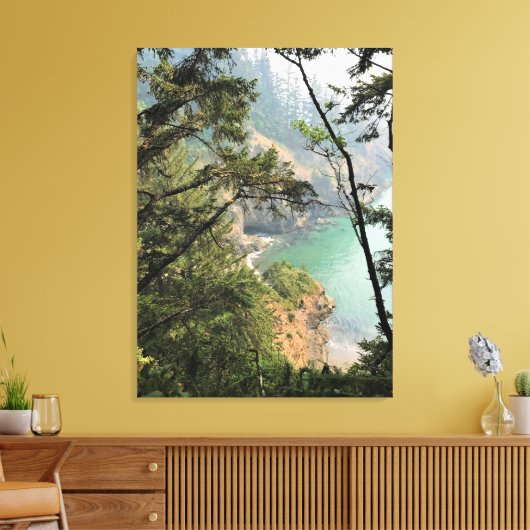 Thunder Rock Cove Trail, Samuel H. Boardman, OR Canvas Afdruk (Insitu (Woonkamer))