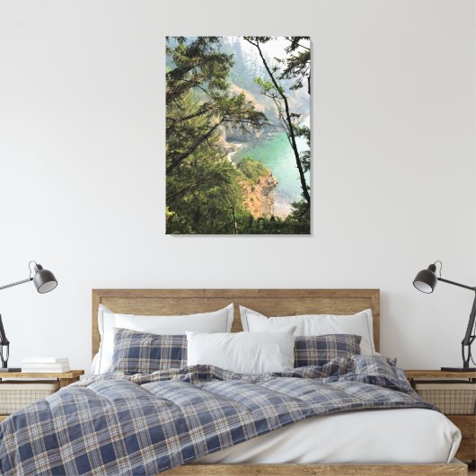 Thunder Rock Cove Trail, Samuel H. Boardman, OR Canvas Afdruk (Insitu (Slaapkamer))