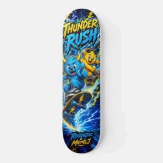 Thunder Rush Elektrisch Blauw Monster Skate Grafis Persoonlijk Skateboard