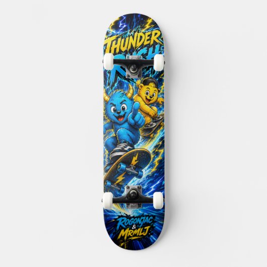 Thunder Rush Neon Bliksem Street Skate Art Persoonlijk Skateboard (Voorkant)