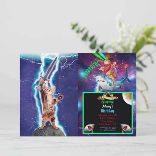 Thunder warrior cat kaart (Staand voorkant)