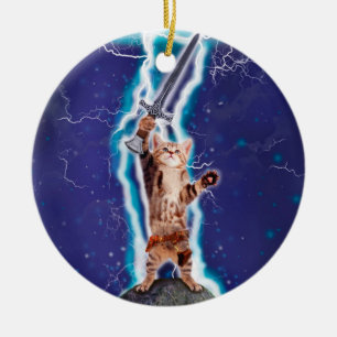 Thunder warrior cat keramisch ornament