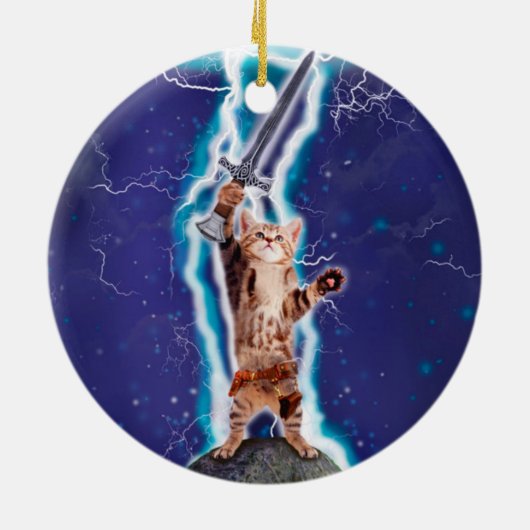 Thunder warrior cat keramisch ornament (Achterkant)