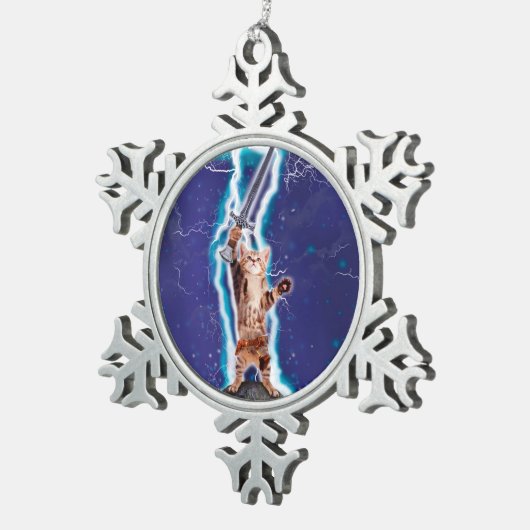 Thunder warrior cat tin sneeuwvlok ornament (Rechts)