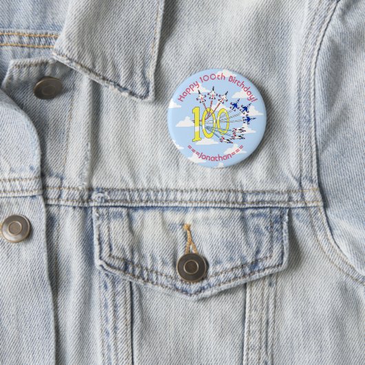 Thunderbird 100th Blue Sky Birthday Badge Ronde Button 5,7 Cm (In situ)