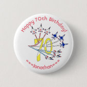 Thunderbird 70th Birthday Badge Ronde Button 5,7 Cm (Voorkant)