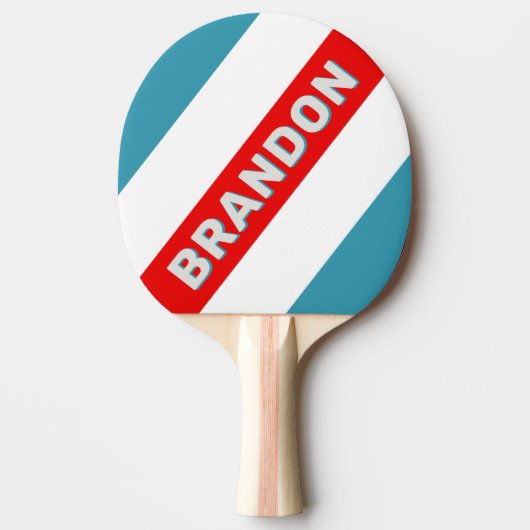 Thunderbird Bold Gestreepte met Naam Tafeltennisbatje (Voorkant)