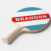 Thunderbird Bold Gestreepte met Naam Tafeltennisbatje (Voorkant Gekanteld)