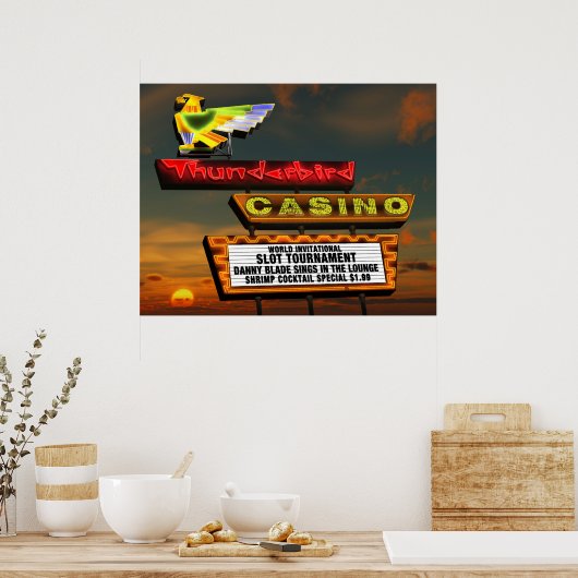 Thunderbird Casino Sign Las Vegas Retro Poster (Keuken)