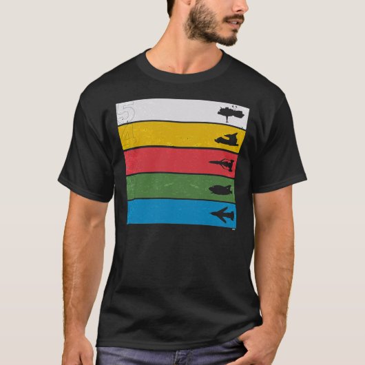 Thunderbird Classic - Birds Silhouettes on Stripe T-shirt (Voorkant)