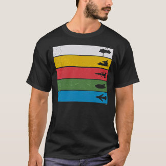 Thunderbird Classic - Birds Silhouettes on Stripe T-shirt