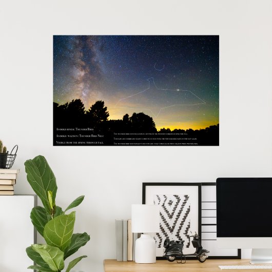 Thunderbird Constellation Ojibwe Poster (Thuiskantoor)