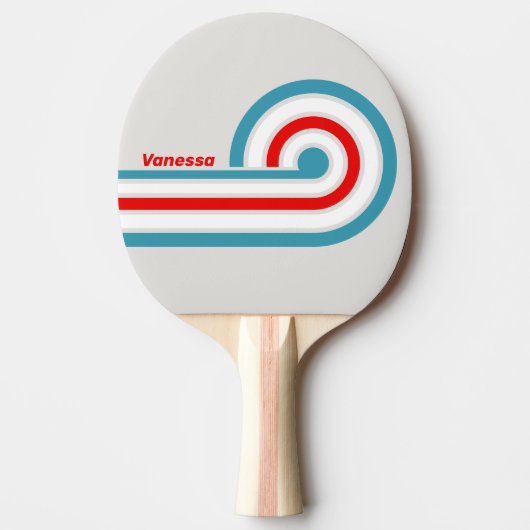 Thunderbird Curl Strepen met Naam Tafeltennisbatje (Voorkant)