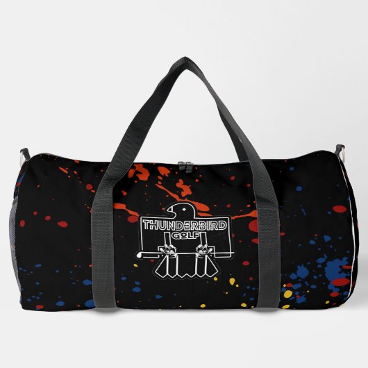 Thunderbird Golf Duffle Bag – Black Splatter Plunjezak (Achterkant)
