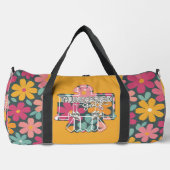 Thunderbird Golf Duffle Bag – bloemen + sinaasappe Plunjezak (Voorkant)