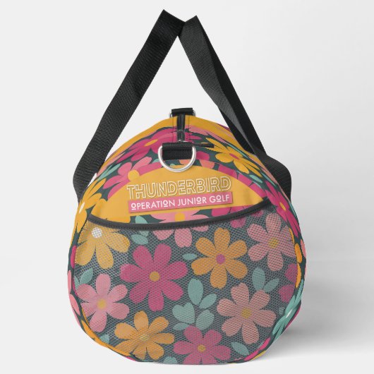 Thunderbird Golf Duffle Bag – bloemen + sinaasappe Plunjezak (Rechts)