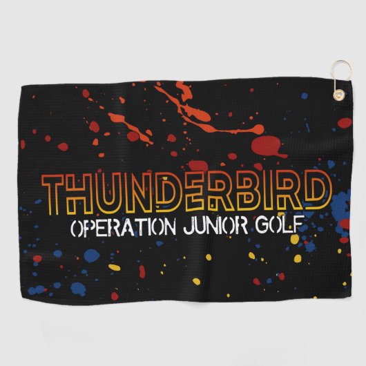Thunderbird Golf Junior Tour Handdoek – Zwarte Spl (Horizontaal)