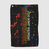 Thunderbird Golf Junior Tour Handdoek – Zwarte Spl (Voorkant)