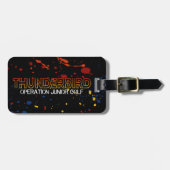 Thunderbird golftas Label – Black Splatter Edition Bagagelabel (Voorkant horizontaal)