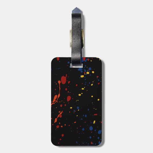 Thunderbird golftas Label – Black Splatter Edition Bagagelabel (Achterkant verticaal)