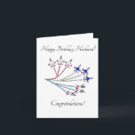 Thunderbird Husband Birthday Card White Kaart<br><div class="desc">Wat is een betere manier om de speciale verjaardag van Husband te vieren dan met een vlieg voorbij door de Thunderbird aerobatic jets, beroemd om hun adembenemende luchtvetten, en voor hun rode, witte en blauwe sporen, vooral wanneer ze door de Verenigde Staten van Amerika vliegen. Stuur een feestelijke vlieg-voorbij naar...</div>