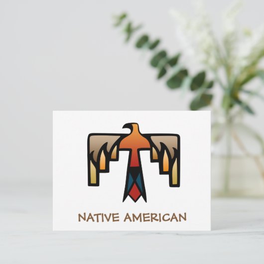 Thunderbird - Inheems Amerikaans Indiaans symbool Briefkaart (Staand voorkant)