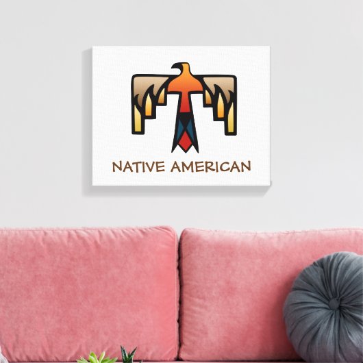 Thunderbird - Inheems Amerikaans Indiaans symbool Canvas Afdruk (Insitu (Woonkamer))