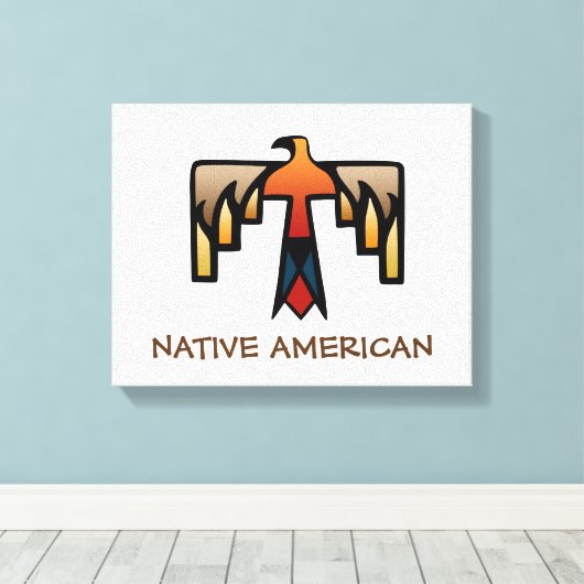 Thunderbird - Inheems Amerikaans Indiaans symbool Canvas Afdruk (Insitu (Houten vloer))