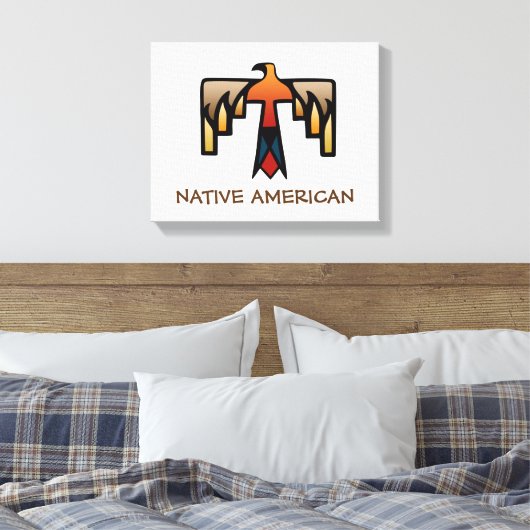 Thunderbird - Inheems Amerikaans Indiaans symbool Canvas Afdruk (Insitu (Slaapkamer))