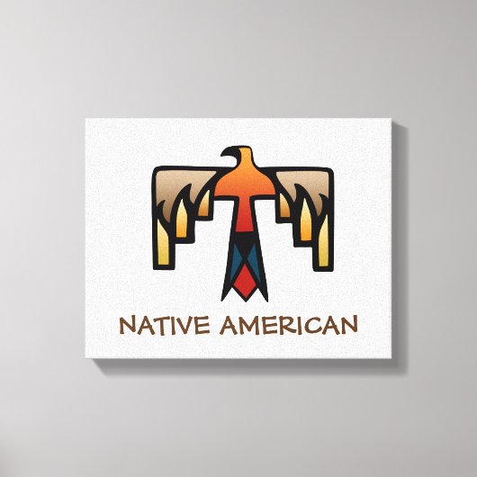 Thunderbird - Inheems Amerikaans Indiaans symbool Canvas Afdruk (Voorkant)
