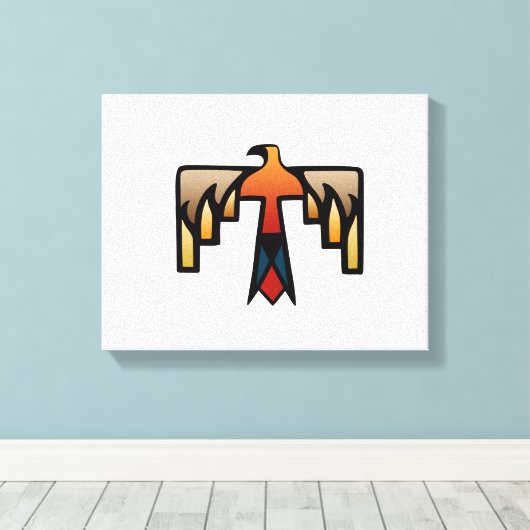 Thunderbird - Inheems Amerikaans Indiaans symbool Canvas Afdruk (Insitu (Houten vloer))
