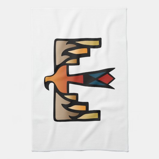Thunderbird - Inheems Amerikaans Indiaans symbool Theedoek (Verticaal)