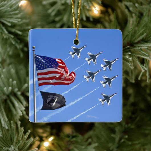 Thunderbird Jets USA MIA/POW Vlag Keramisch Ornament (Boom)