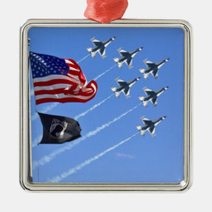 Thunderbird Jets USA MIA/POW Vlag Metalen Ornament
