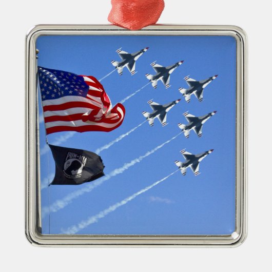 Thunderbird Jets USA MIA/POW Vlag Metalen Ornament (Voorkant)