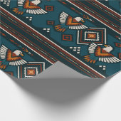 Thunderbird Native Spirit Tribal Pattern Gift Wrap Cadeaupapier (Hoek)