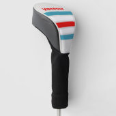 Thunderbird over Strepen met Naam Golfheadcover (Schuin)