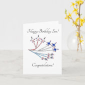 Thunderbird Son Birthday Card White Kaart (Gele Bloem)